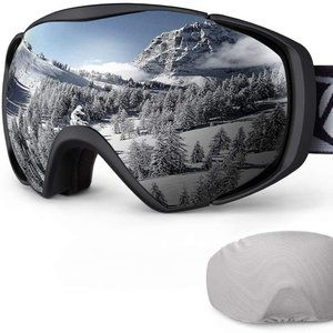 Ski Goggles with Cover Snowboard Snow Goggles OTG Anti-Fog for Men Women